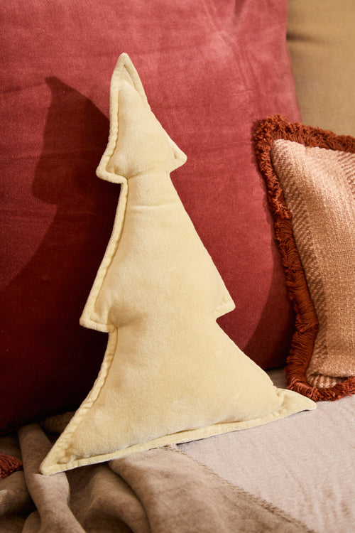 Calma House Kerstkussen Velour - Ecru - 40x30
