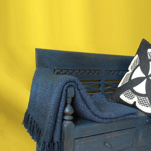 Malagoon plaid Solid - indigo blauw - 125x150cm