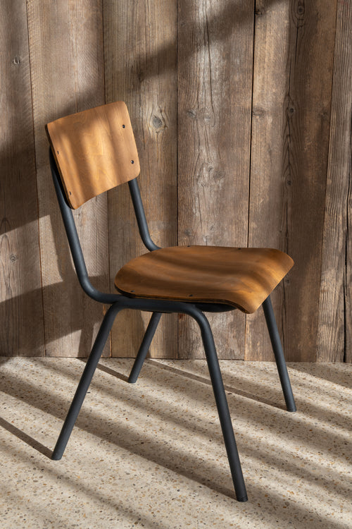 J-Line stoel - hout/metaal - bruin - vtwonen shop