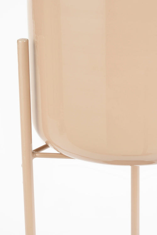 Mica Decorations Colyn Bloempot op Standaard - H60 x Ø19 cm - IJzer - Lichtroze - vtwonen shop