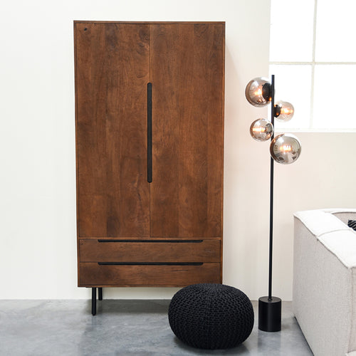 LABEL51 Bergkast Rio - Donkerbruin Mangohout - 100x40x200cm - vtwonen shop