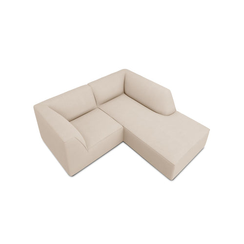 Cosmopolitan Design - Modulaire hoekbank rechts Siena 3-zits, structurele stof beige - 180x186x69cm