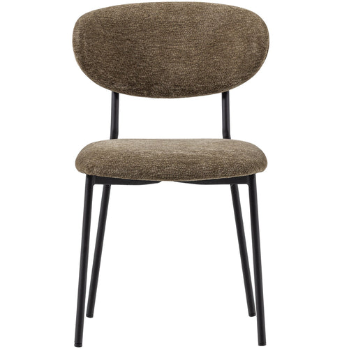 WOOOD eetkamerstoelen Kjeld - Chenille - Bruin - Set van 2