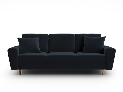 Cosmopolitan Design Slaapbank met opbergdoos Kyoto 3-zits, flueel donkerblauw - 100x235x88cm
