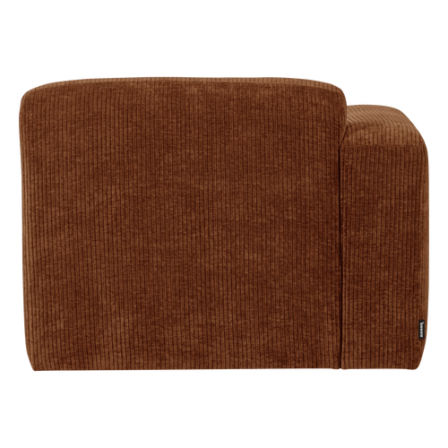 WOOOD 1-zits bank arm links Mojo Base - Ribstof - Roestbruin - 74x105x97