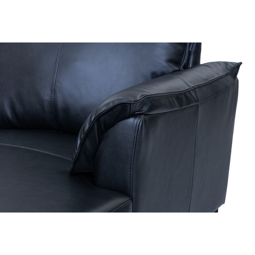 Furnhouse chaise longue bank links Soul - Zwart - Leer - 155x233x88