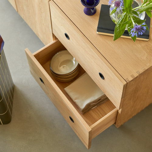 Tikamoon Massief eikenhouten buffet 150 cm - Naturel