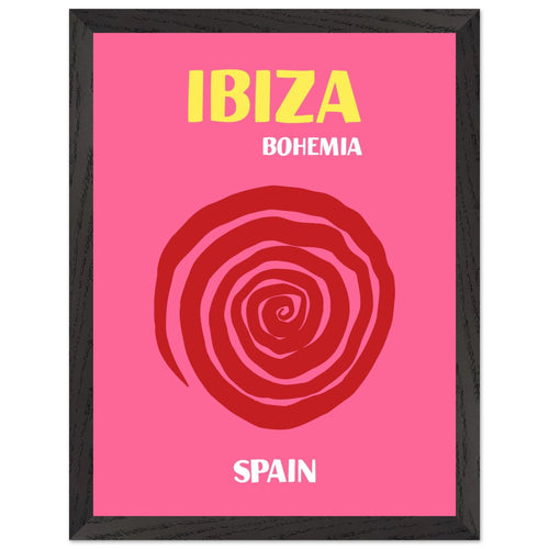 Artfulprints Poster met Lijst Spanje - Ibiza   - 30x40 cm - Roze
