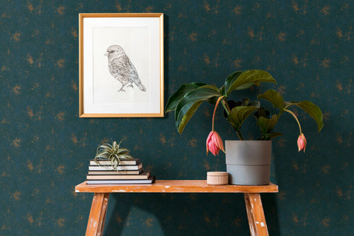 A.S. Création behang met structuur blauw, turquoise en goud - 53 cm x 10.05 m - AS-388326