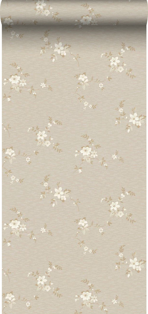 Borastapeter behang bloemen lichtbruin - 53 cm x 10.05 m - 660941 - vtwonen shop