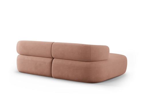 Micadoni linker hoekbank Jenny 5-zits, flueel terracotta - 145x200x73cm