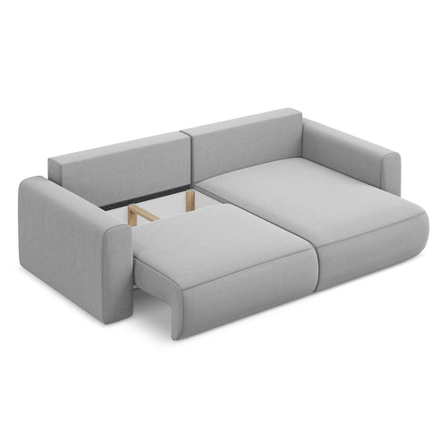 LaMiaSofa hoekbank rechts Perugia - velours - grijs - 240x149x82