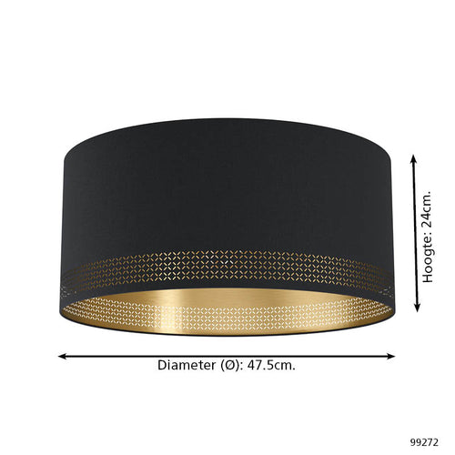 EGLO plafondlamp Esteperra - e27 - ø 47,5 cm - zwart - vtwonen shop
