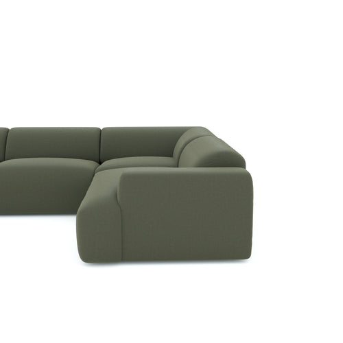 Sia Home - Panoramische bank MYRA - kruisbinding olijfgroen 354cm