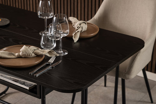Rebellenclub Eetkamertafel Rocca - 140 x 80 cm - Zwart