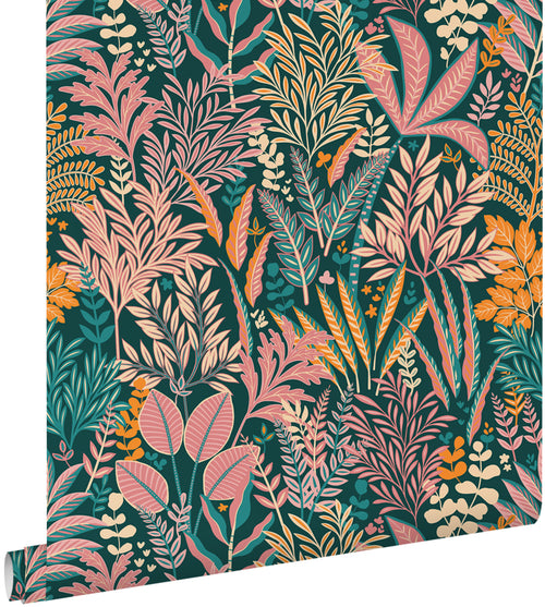 ESTAhome behang tropische bladeren en bloemen meerkleurig - 50 x 900 cm - 131663 - vtwonen shop