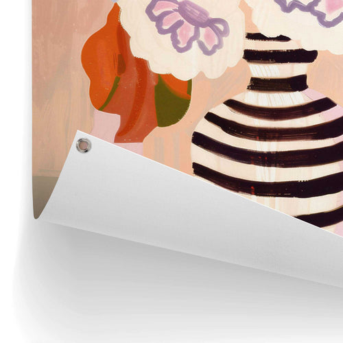 Reinders Striped Vase Blooms tuinposter -  meerkleurig/multi color - tuin - 80x60cm