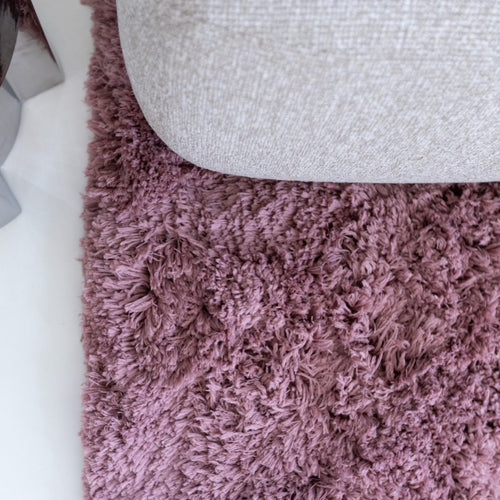 Hoogpolig vloerkleed Pilo Darkpink Polyester Interieur05