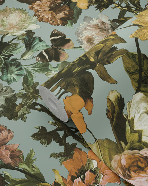 ESTAhome behang bloemen vergrijsd blauw - 53 cm x 10.05 m - 139292 - vtwonen shop