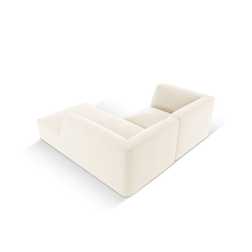 Cosmopolitan Design - Modulaire hoekbank rechts Siena 3-zits, imitatieleer lichtbeige - 180x186x69cm