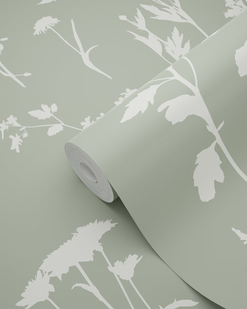 ESTAhome behang veldbloemen jade groen - 50 x 900 cm - 139395