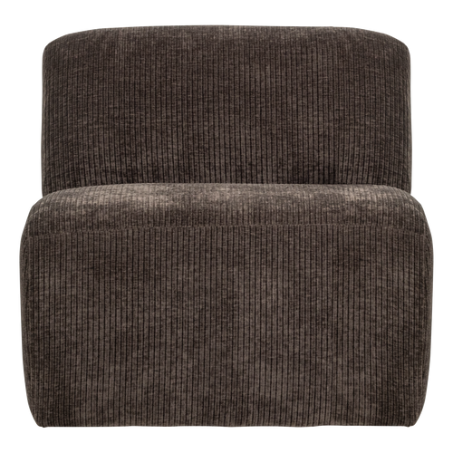 WOOOD 1-zits bank Mojo Base - Ribstof - Bruin - 74x84x97