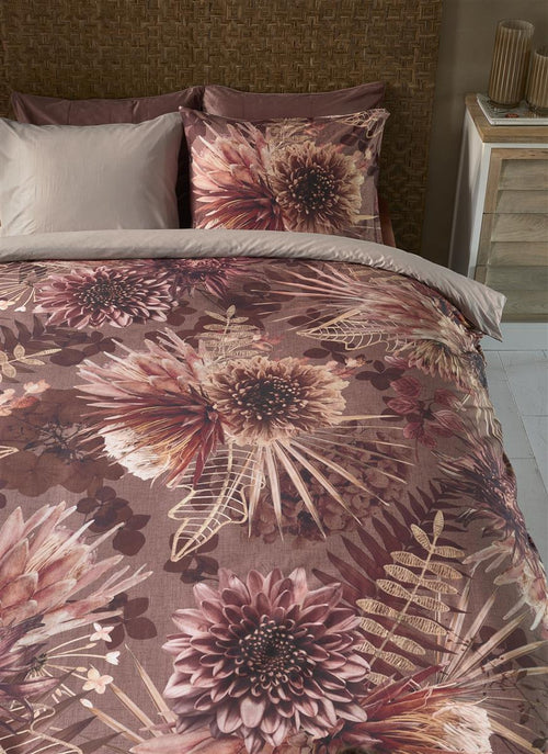 Rivièra Maison - Protea dekbedovertrek - Eenpersoons - 140x200/220 cm - Steenrood