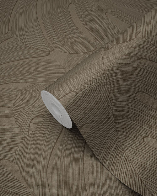 Origin Wallcoverings behang tropische bladeren donker beige - 53 cm x 10.05 m - 348026