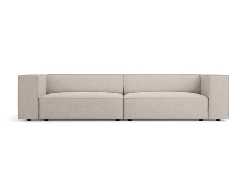 Cosmopolitan Design Bank Arendal 4-zits, chenille met ribbeleffect, donkerbeige - 102x244x70cm