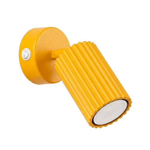 Sollux Lighting Wandlamp KARBON geel met schakelaar - 8x16x16cm