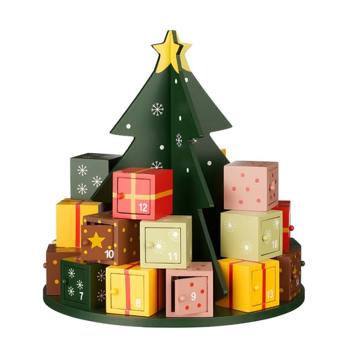 Mica Decorations Kerst Adventskalender - Kerstboom met 24 Cadeauvakjes - Advent Kalender 2026 - voor Kinderen en Volwassenen - H30 x D27,5 cm - 100%