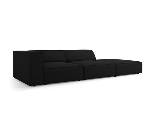Cosmopolitan Design Rechte bank Arendal 4-zits, chenille met ribbeleffect, zwart - 102x262x70cm