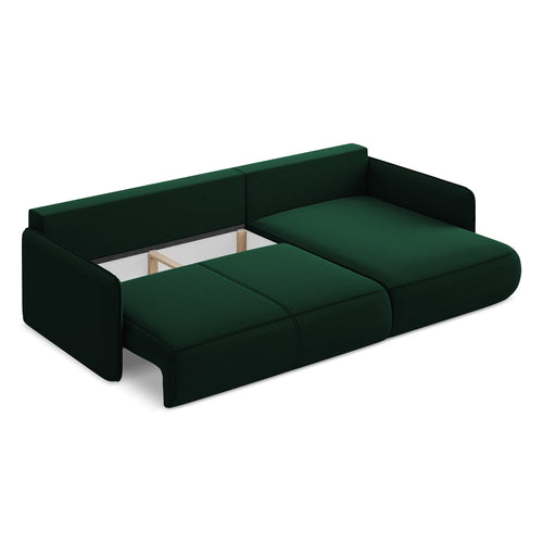 LaMiaSofa hoekbank rechts Palermo - velours - flessengroen - 240x148x86