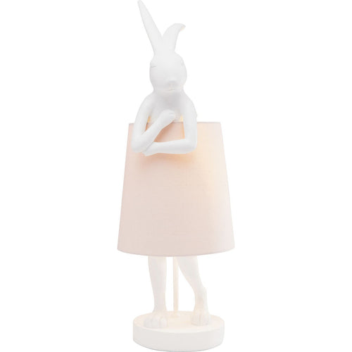 Kare Design tafellamp Animal - konijn - 68cm - wit en roze
