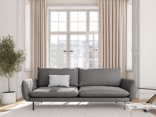 Cosmopolitan Design Bank Vienna 4-zits, flueel, lichtgrijs - 92x230x95cm