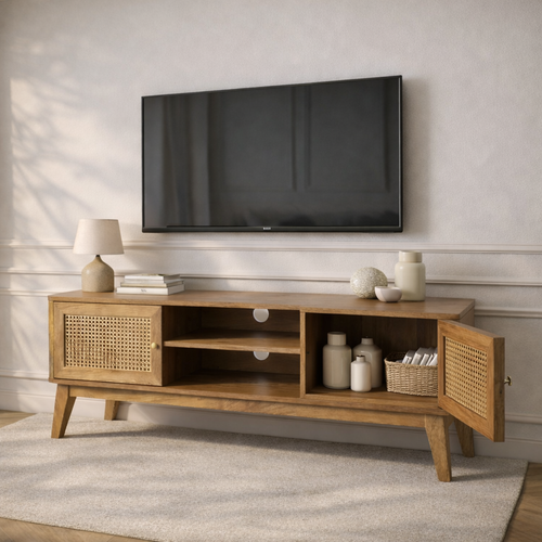 Calicosy - PALMO TV-meubel Woonkamer - Licht hout - 39x140x49 cm
