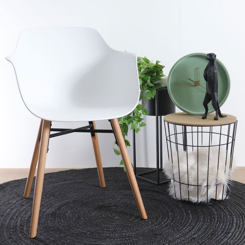 Nolon Nena-Puk Eetkamerstoelen Set van 2 - Wit - Houten Poten - vtwonen shop