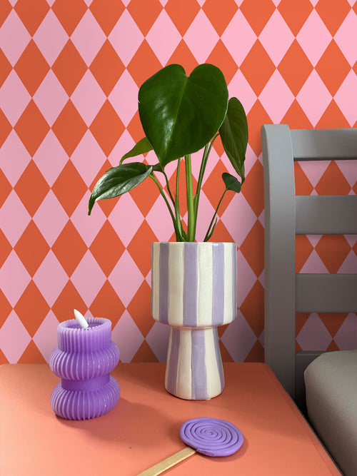ESTAhome behang ruiten oranje en roze - 50 x 900 cm - 131602 - vtwonen shop