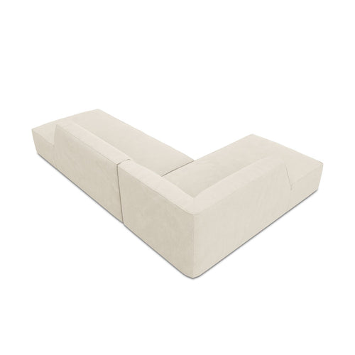 Cosmopolitan Design - Modulaire hoekbank links Siena 4-zits, ribfluwelen lichtbeige - 180x273x69cm