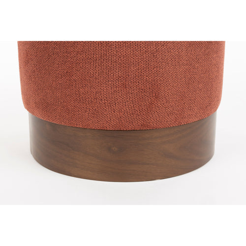 Dutchbone Bellevue Poef Rond Rood