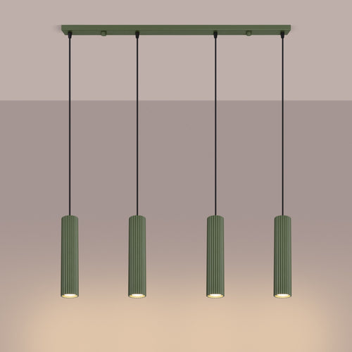Sollux Lighting Hanglamp KARBON 4L olijfgroen - 81x5x120cm