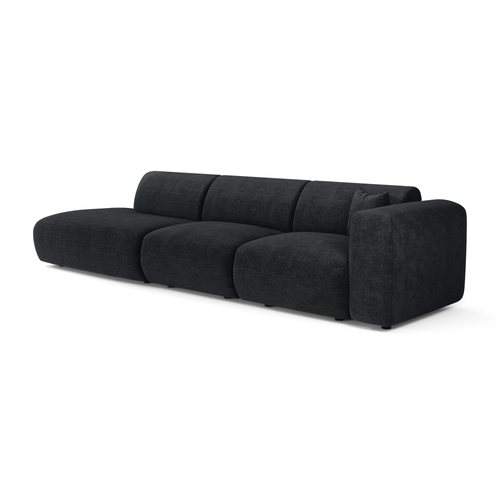 Sia Home - Rechte bank MYRA - Fluweel met patroon - Donker antraciet - 310cm - vtwonen shop