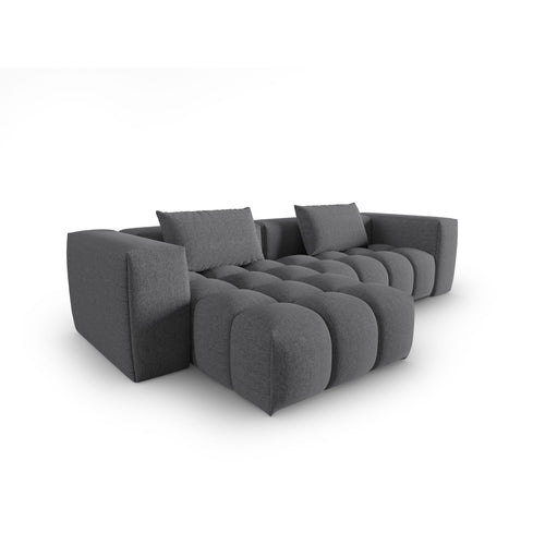 Cosmopolitan Design - Modulaire hoekbank links Verona 3-zits, structurele stof grijs - 145x260x70cm
