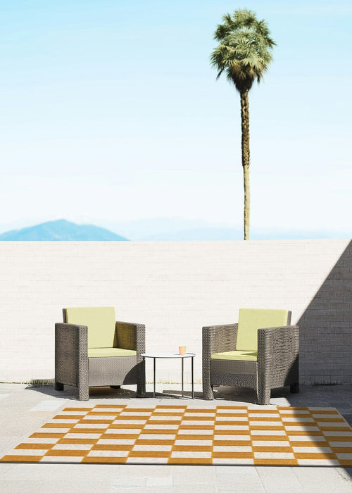 AFK Living vloerkleed Kleine Tegels - voor binnen en buiten - geel - 120 x 170 cm