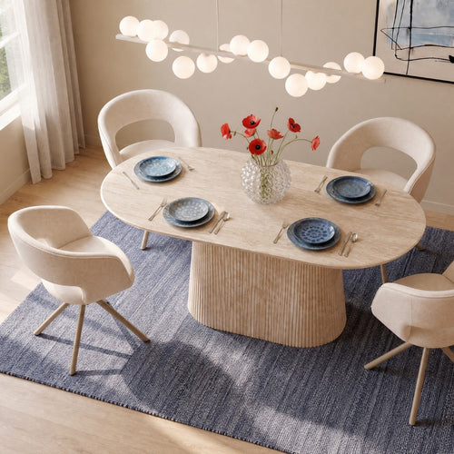 Kare Design Eettafel Alma Travertino 180x90cm
