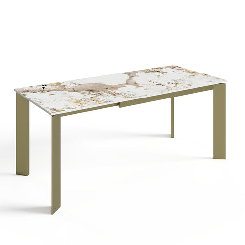 Sia Home - Uitschuifbare tafels LINEA - Keramiek - Pandora en goud - 190cm