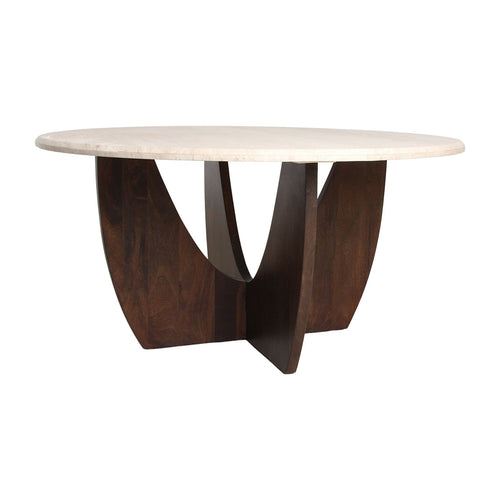 Raw materials eettafel Travertin rond - 120 cm - vtwonen shop