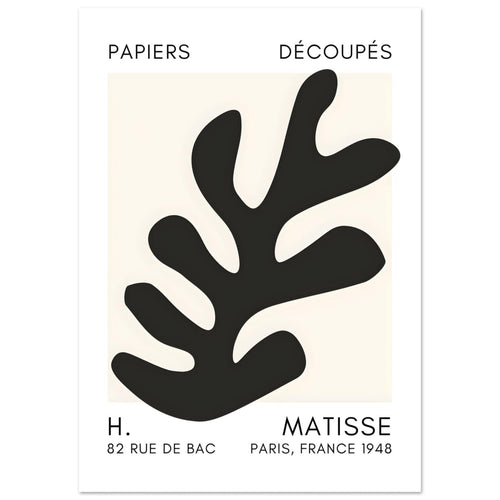 Artfulprints  Matisse – Ocean petals black   poster A4 21x29.7 cm - vtwonen shop