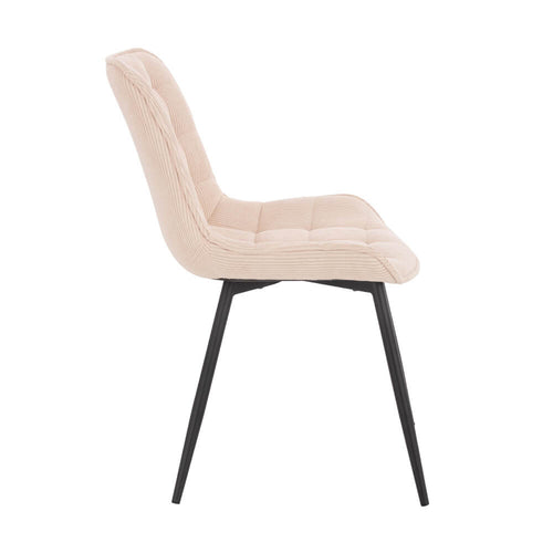 Home Deluxe gestoffeerde stoel IKALO Cord Cream Aantal: 6 - vtwonen shop