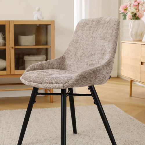 Nolon Nena-Isa Eetkamerstoel Bruin - Zwarte Houten Poten - vtwonen shop